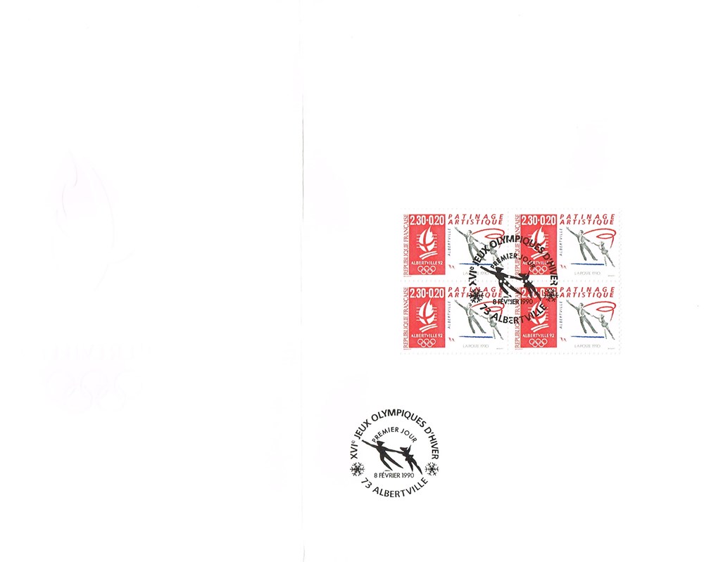 timbres europe document 1er jour 16eme jeux olympique hiver patinage artistique