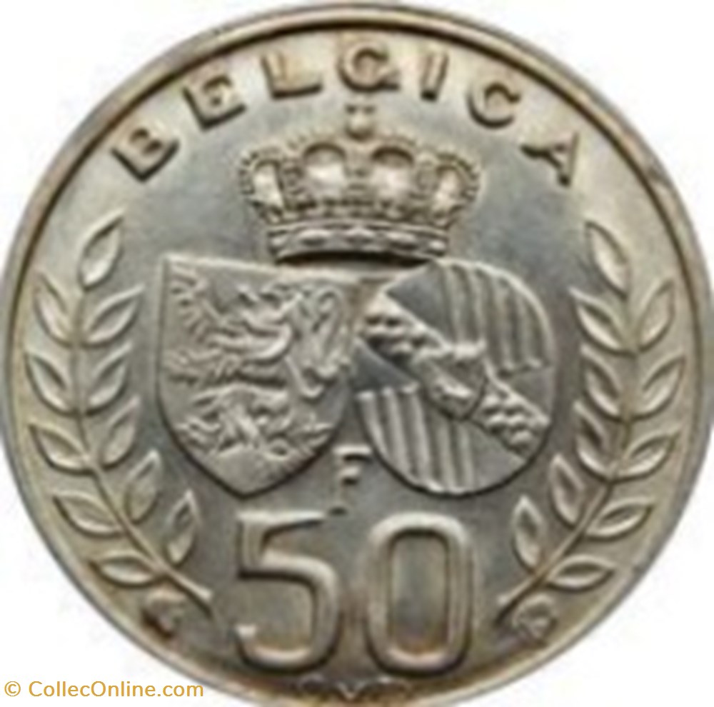 monnaies monde 50 francs baudouin mariage du roi baudouin et de la reine fabiola belgique 1960