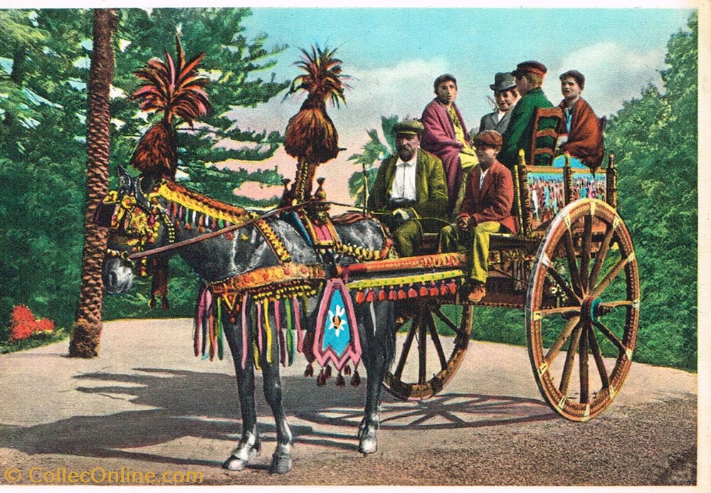 cartes postales italie sicile charrette