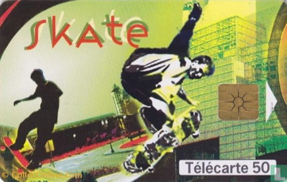 France- Skate- Gemplus 01.2 divers telecartes cartes telephoniques france skate gemplus 01 2