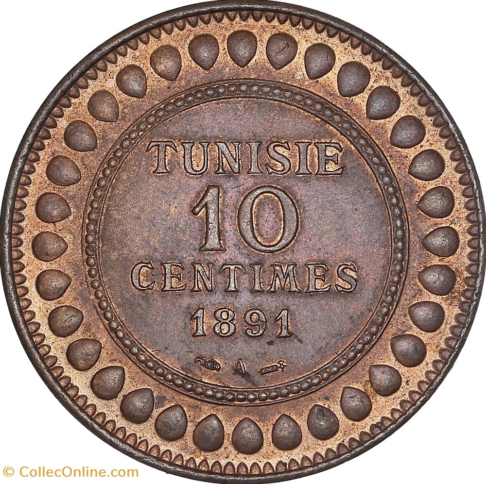10 Centimes Tunisie 1892 A monnaies monde 10 centimes tunisie 1892 a