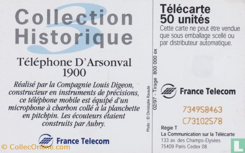 France- Téléphone D'Arsonval- Schlumberger 07.1 (1992) divers telecartes cartes telephoniques france telephone arsonval schlumberger 07 1 1992