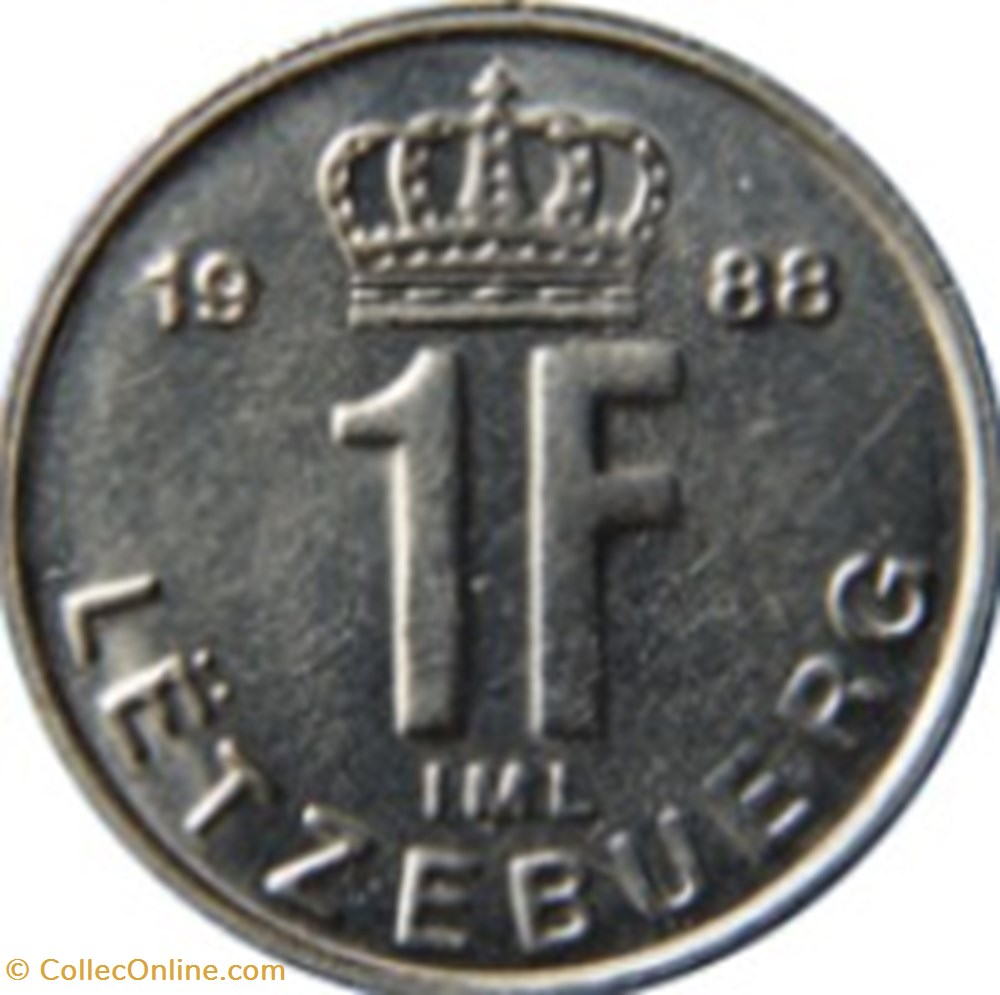 monnaies monde 1 franc luxembourg jean 1989