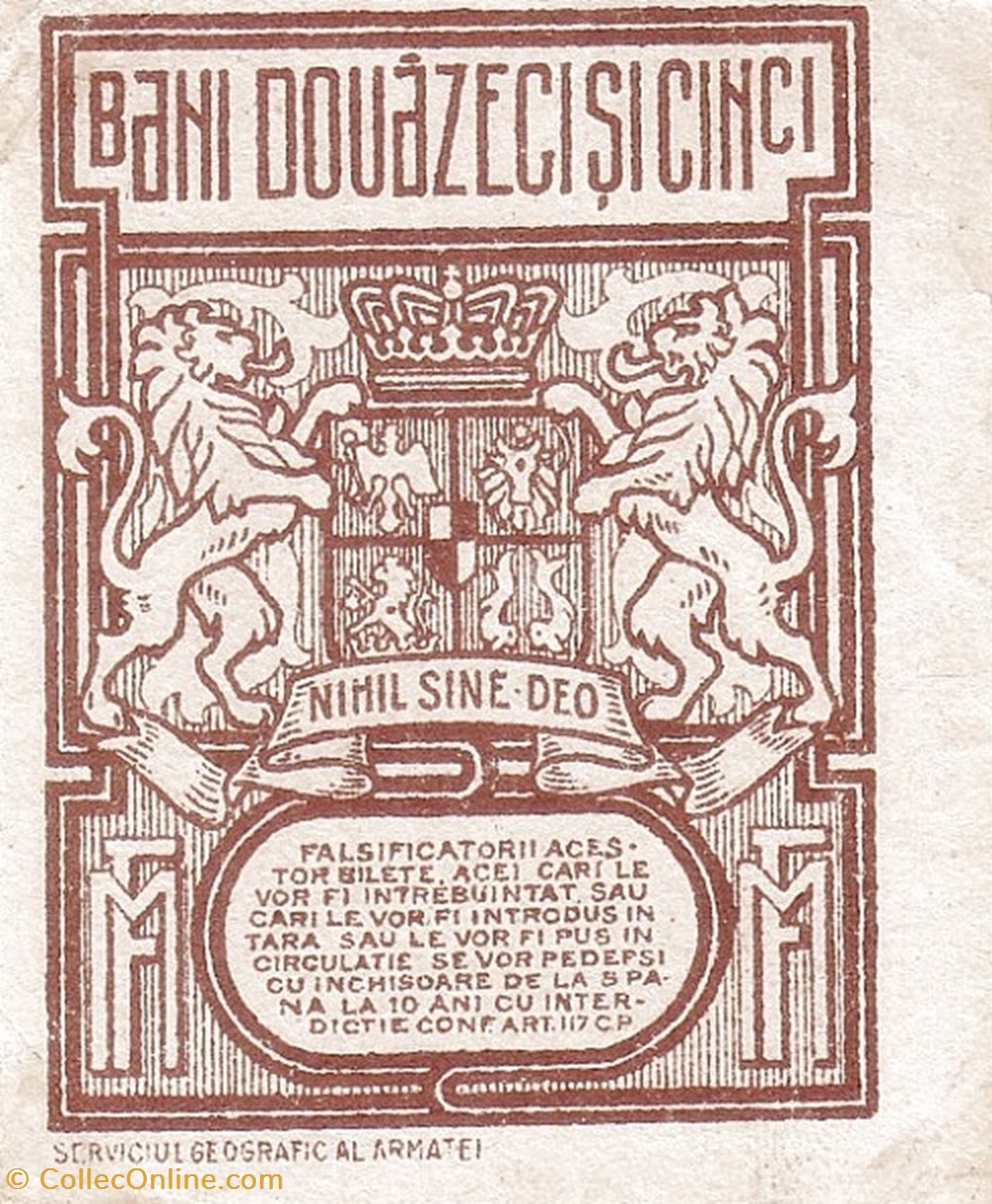 Roumanie-25 Bani-1917 billets roumanie 25 bani 1917