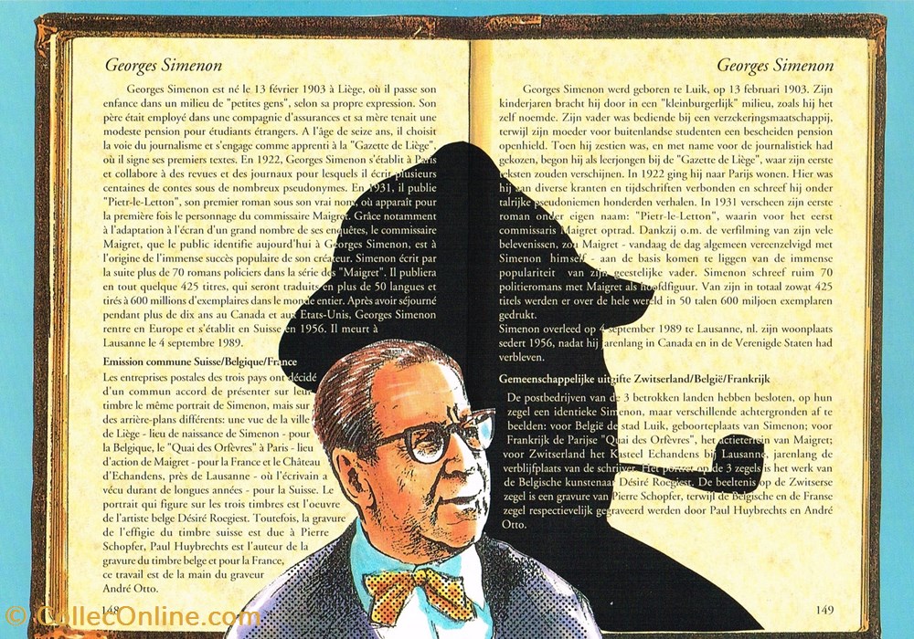 timbres europe document 1er jour george simenon