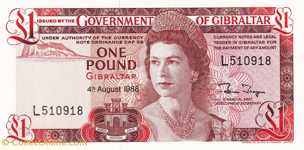 Gilbraltar-1 livre-15-09-1979 billets gilbraltar 1 livre 15 09 1979