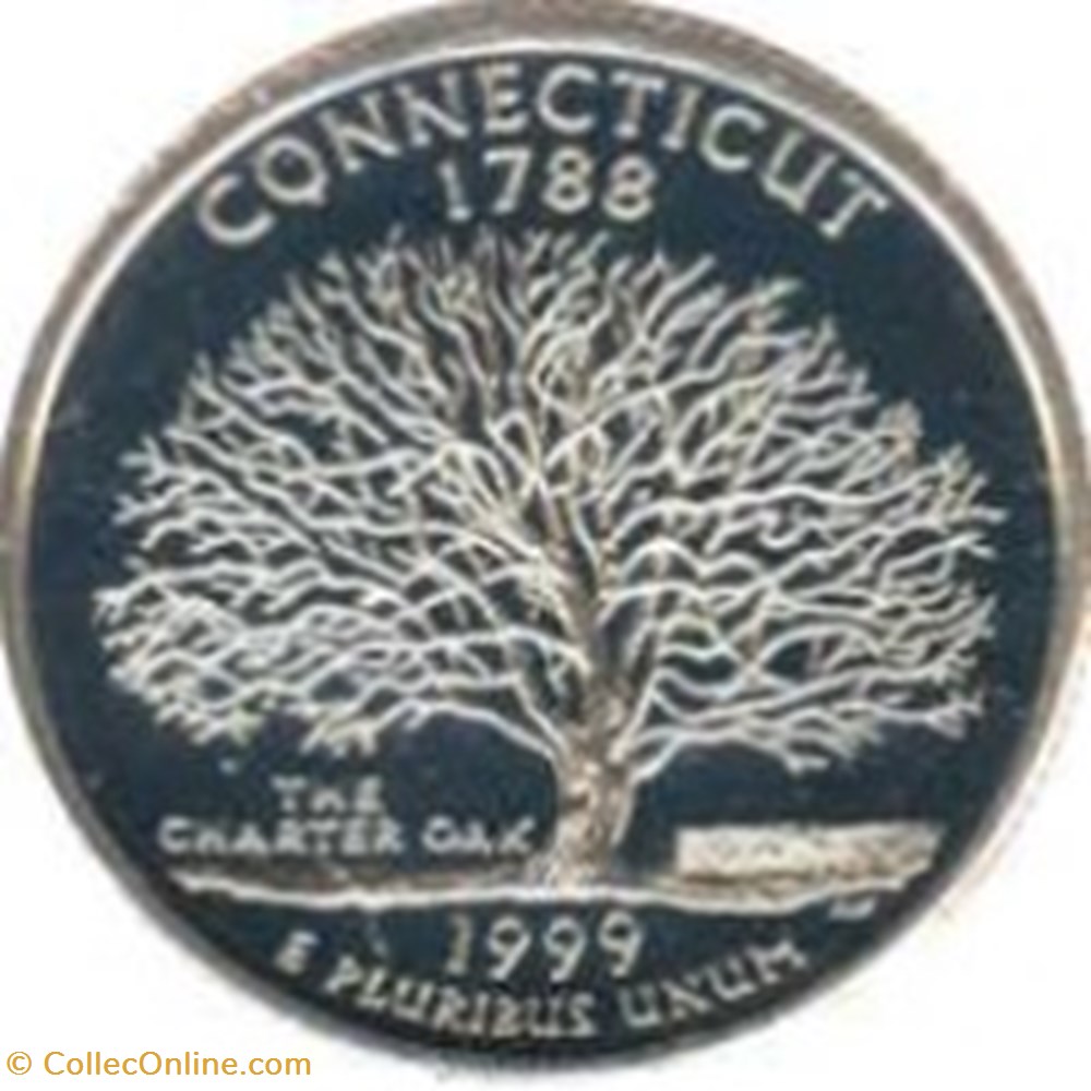 Etats Unis-¼ Dollar "Quarter Connecticut" 1999 P monnaies monde etats unis dollar quarter connecticut 1999 p