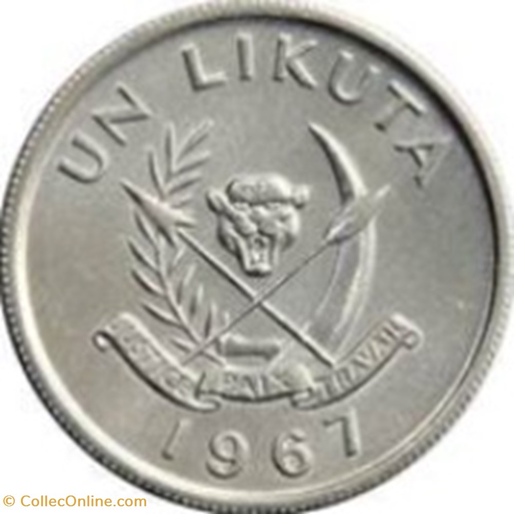 1 likuta Congo 1967 monnaies monde 1 likuta congo 1967