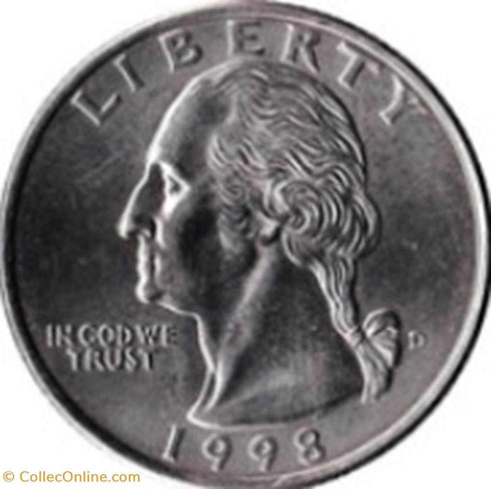 Etats Unis-¼ dollar "Washington Quarter" 1989 D monnaies monde etats unis dollar washington quarter 1989 d