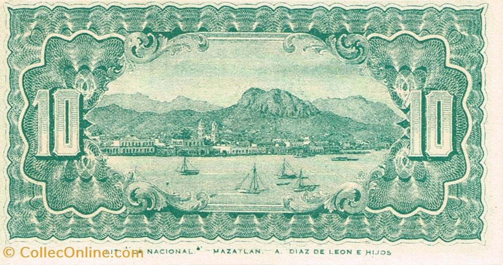 Mexique-10 centavos-06-09-1913-Guyamas Sonora billets mexique 10 centavos 06 09 1913 guyamas sonora