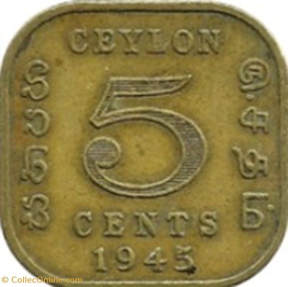 5 cents - George VI Ceylan 1945 monnaies monde sri lanka 5 cents george vi ceylan 1945