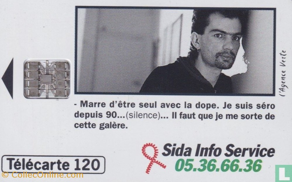 divers telecartes cartes telephoniques france sida info service schlumberger 07 1 1992