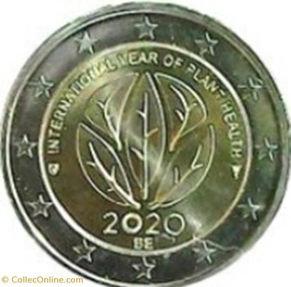 2 Euros-Belgique 2020-Année internationale de la santé des végétaux monnaies 2 euros belgique 2020 annee internationale de la sante des vegetaux