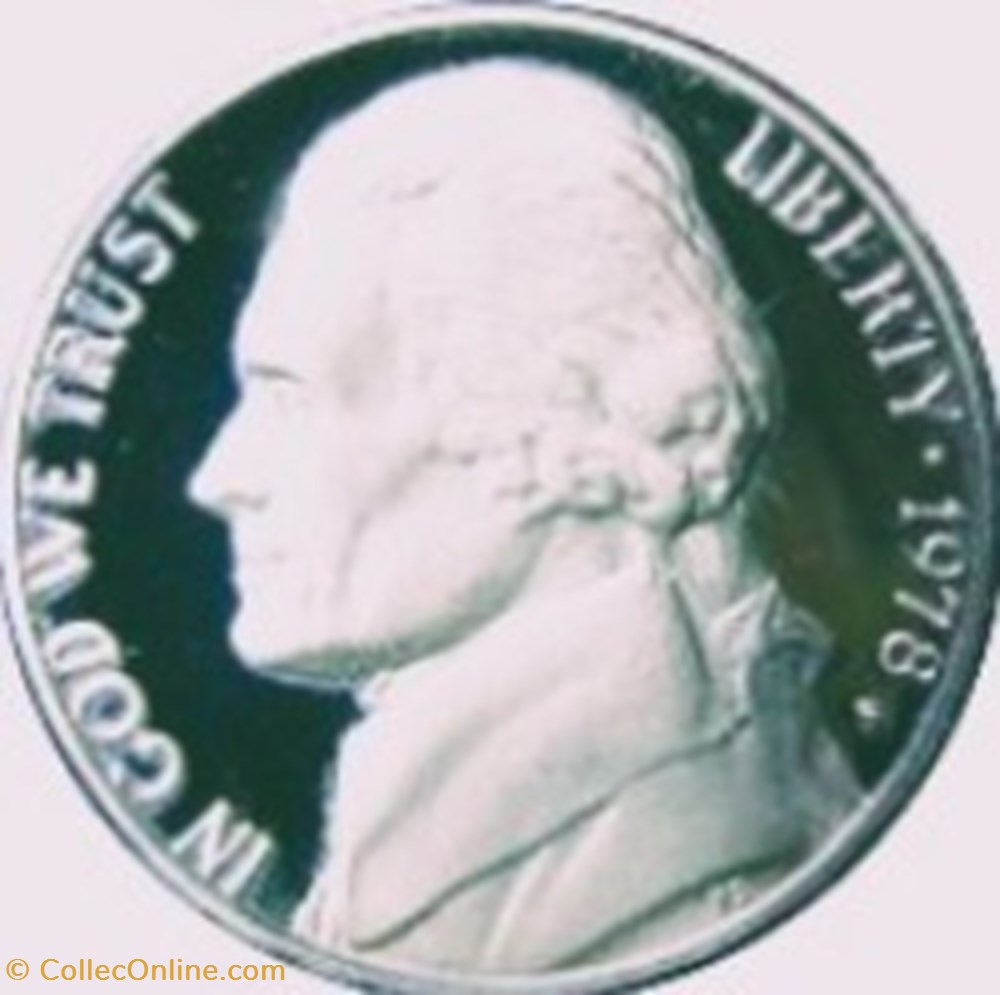 5 cents "Jefferson Nickel" 1er portrait Etats Unis 1996 D monnaies monde 5 cents jefferson nickel 1er portrait etats unis 1996 d