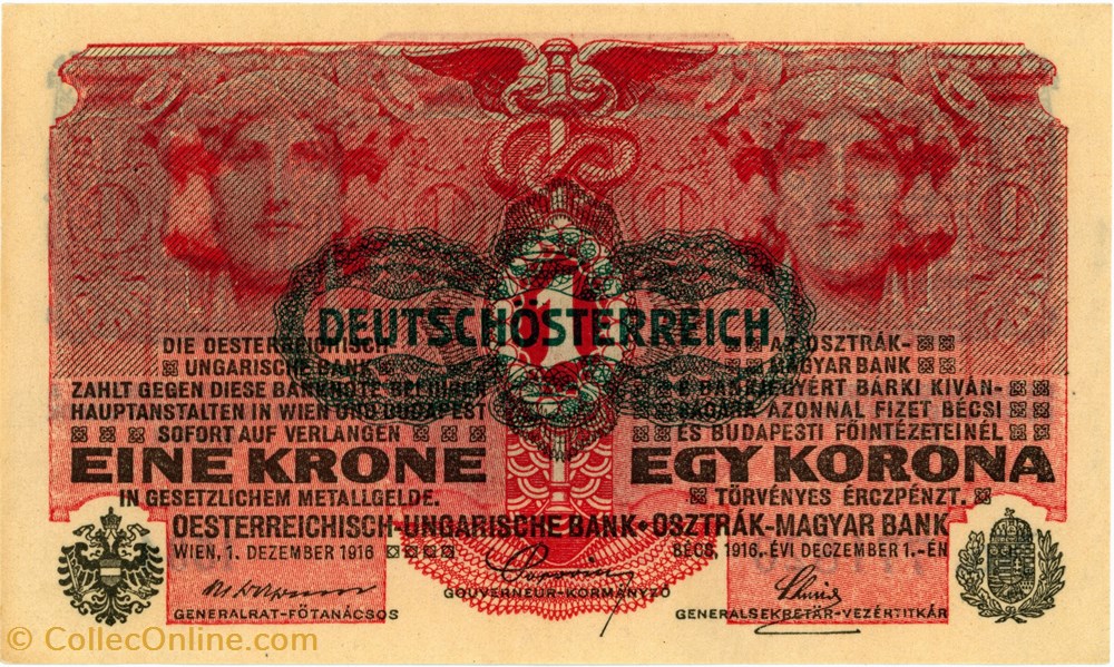 billets autriche 1 krone 01 12 1916