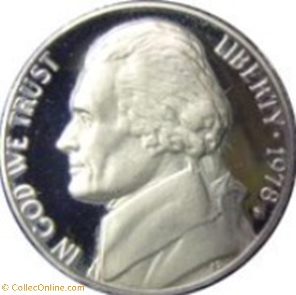 Etats Unis-5 cents "Jefferson Nickel" 1er portrait 1973 monnaies monde etats unis 5 cents jefferson nickel 1er portrait 1973