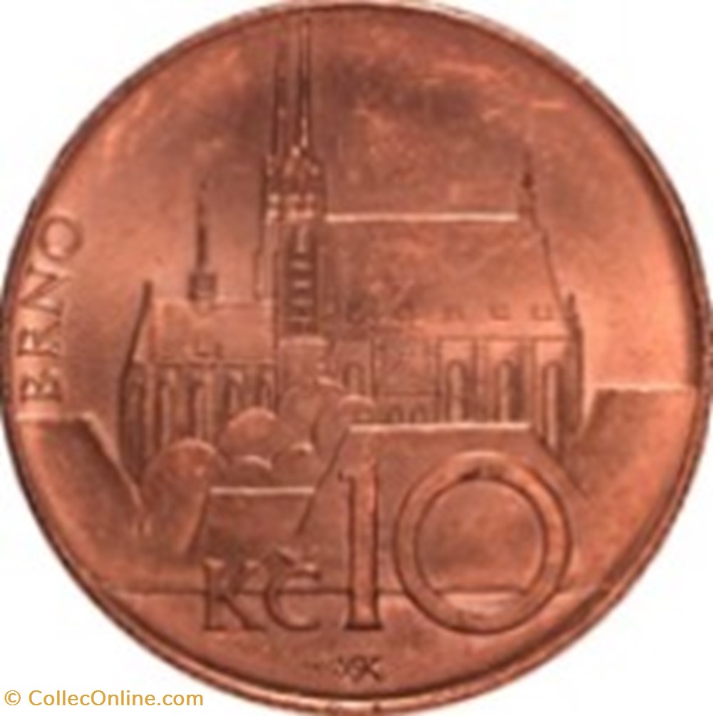 10 Couronnes République tchèque 1995 monnaies monde tchecoslovaquie 10 couronnes republique tcheque 1995