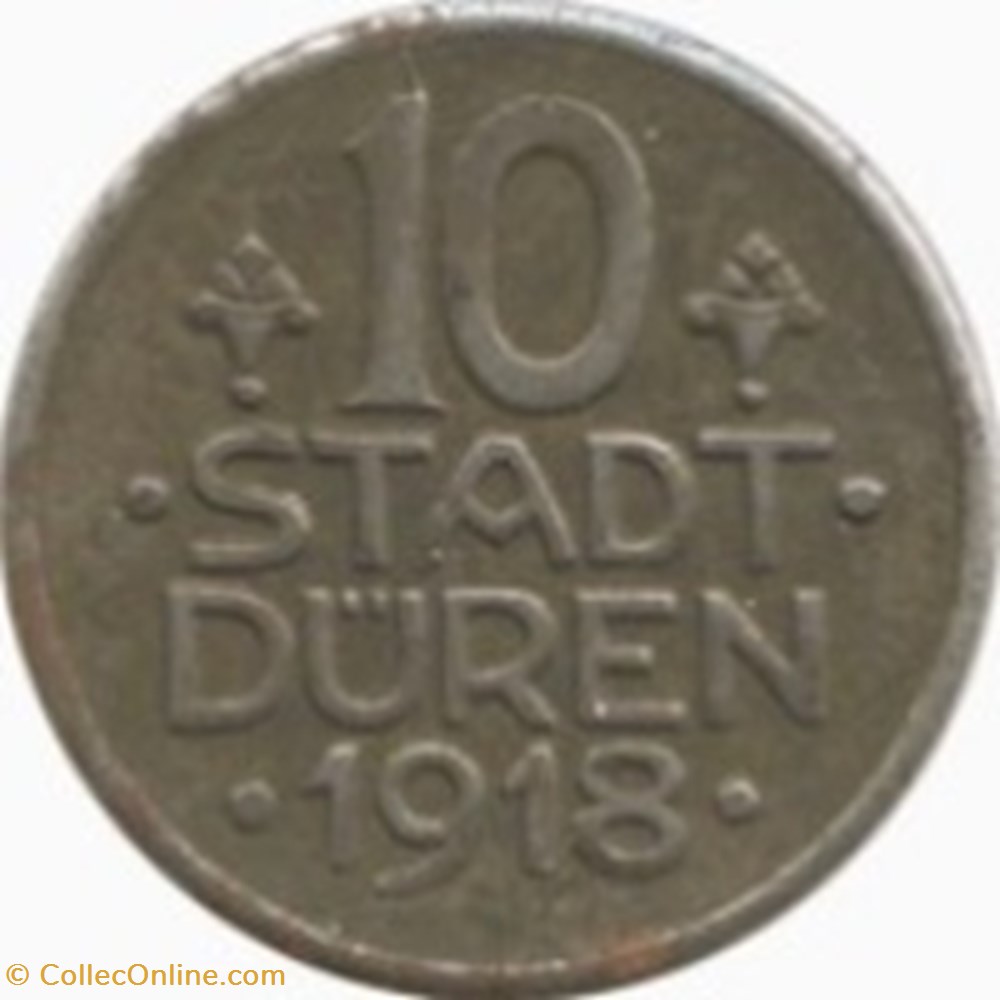monde 10 pfennig duren allemagne 1918 monnaies de necessite officielles