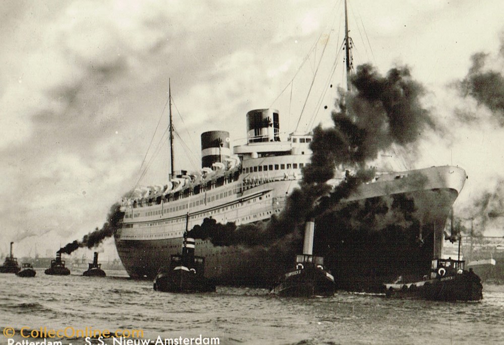 cartes postales pays bas rotterdam ss nieuw amsterdam