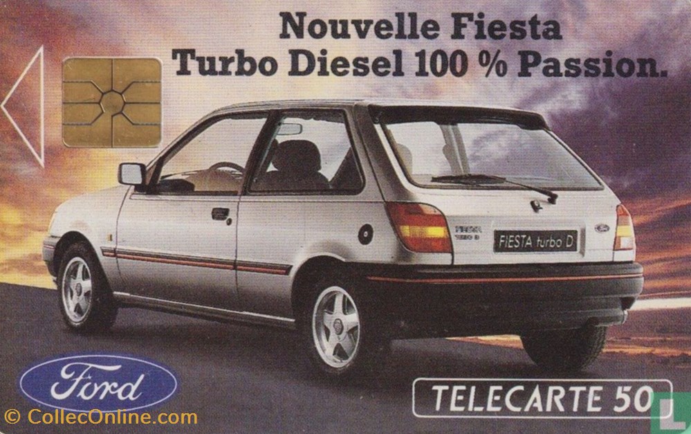 divers telecartes cartes telephoniques france ford fiesta turbo diesel gemplus 01 1 1988