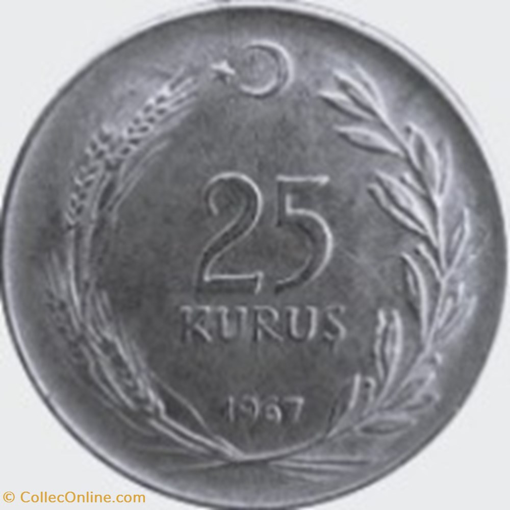 25 kuruş Turquie 1968 monnaies monde 25 kurus turquie 1968