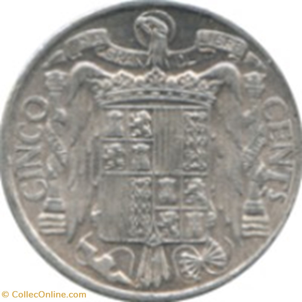5 centimos Cavalier ibérique Espagne 1941 monnaies monde 5 centimos cavalier iberique espagne 1941
