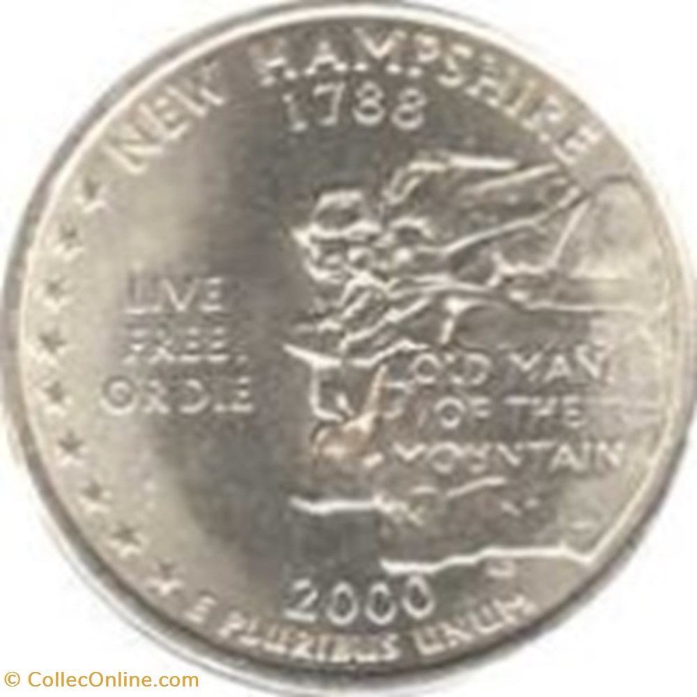 Etats Unis-¼ Dollar "Quarter New Hampshire" 2000 P monnaies monde etats unis dollar quarter new hampshire 2000 p