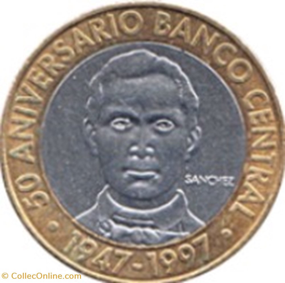 5 pesos Banque centrale république Dominicaine 1997 monnaies monde 5 pesos banque centrale republique dominicaine 1997
