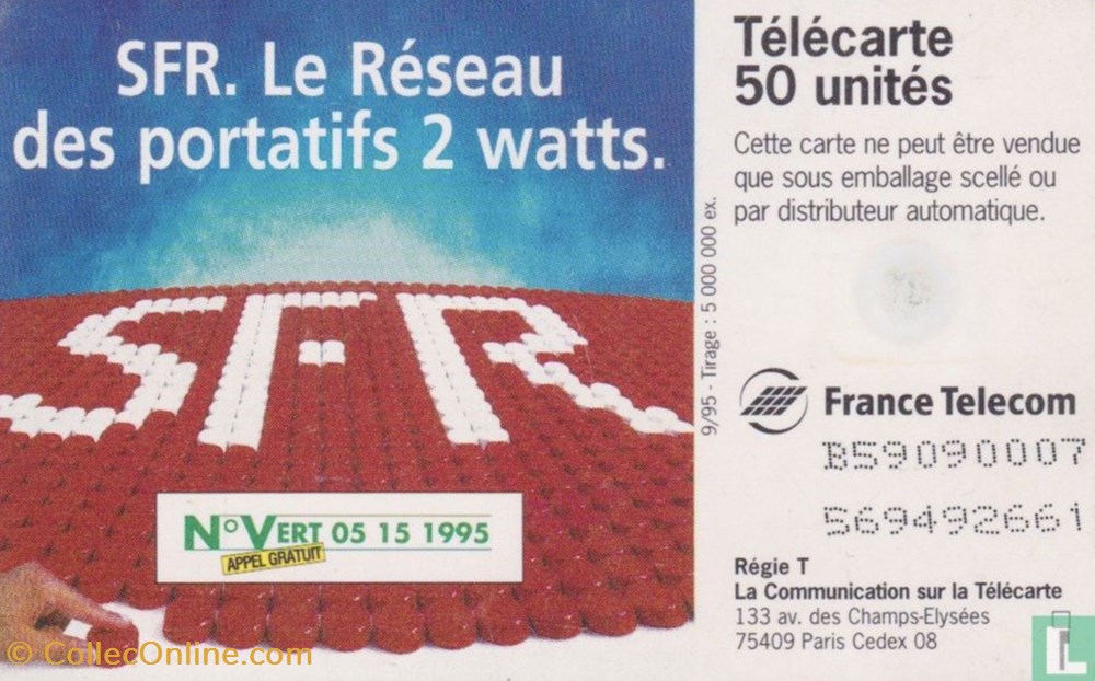 France- SFR- Gemplus 01.2 divers telecartes cartes telephoniques france sfr gemplus 01 2