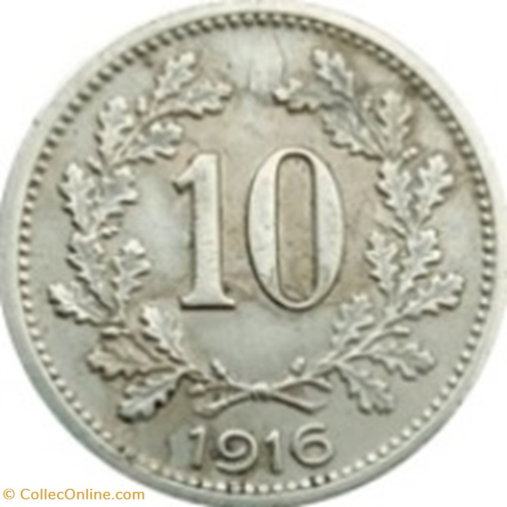 10 heller Karl I Autriche 1916 monnaies monde 10 heller karl i autriche 1916