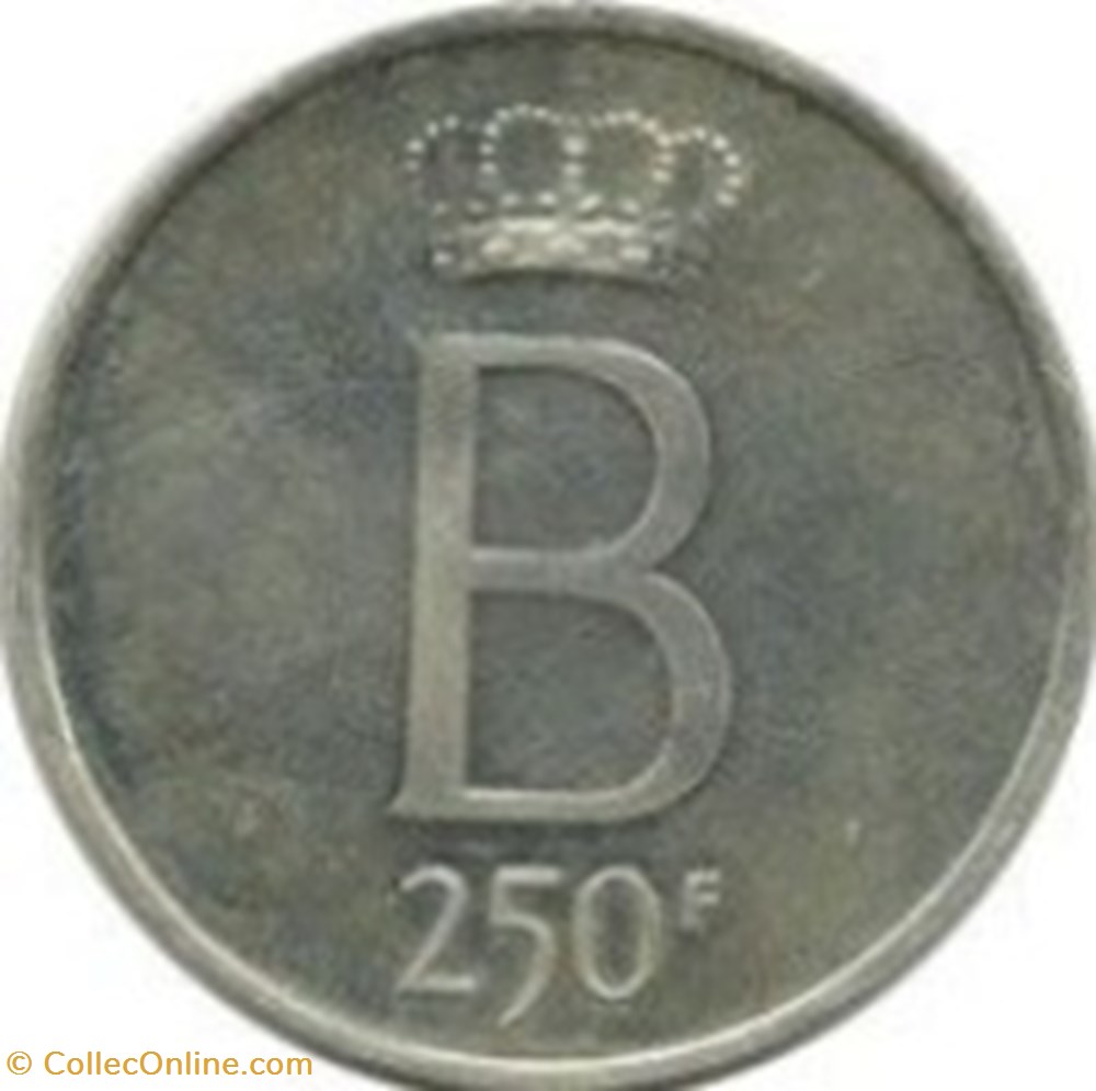 250 francs - Baudouin Ier - 25e anniversaire de l'intronisation Belgique 1976 (Français) monnaies monde 250 francs baudouin ier 25e anniversaire de intronisation belgique 1976 francais