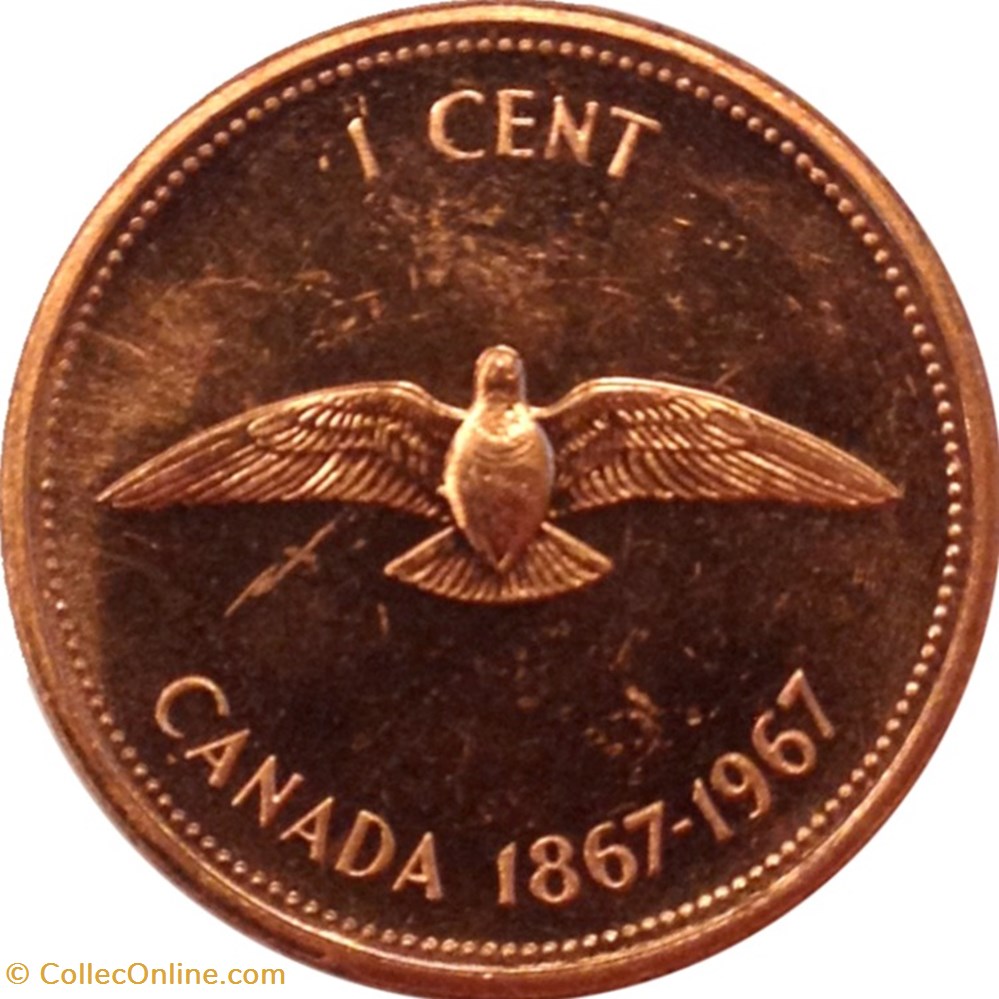 1 cent - Élisabeth II Centenaire de la confédération du Canada 1967 (Frappe médaille) monnaies monde 1 cent elisabeth ii centenaire de la confederation du canada 1967 frappe medaille