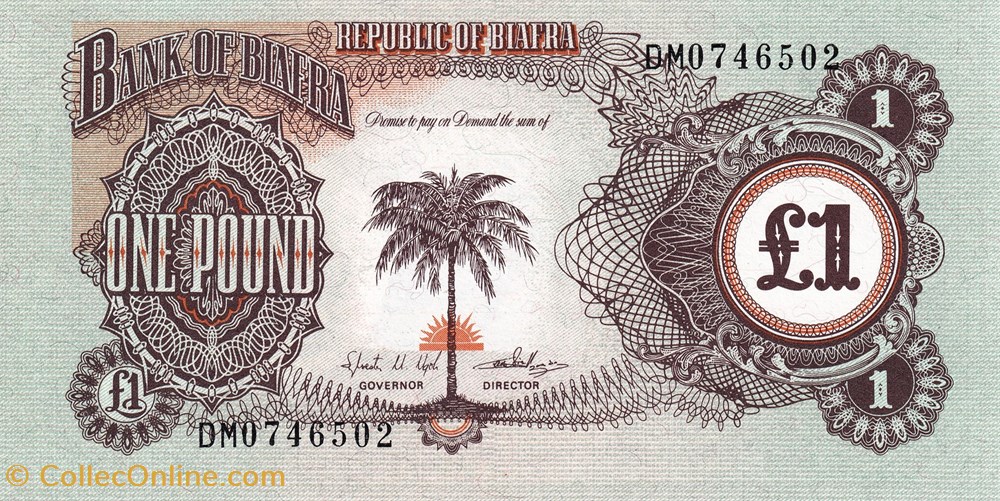 billets biafra 1 livre 1968 1969