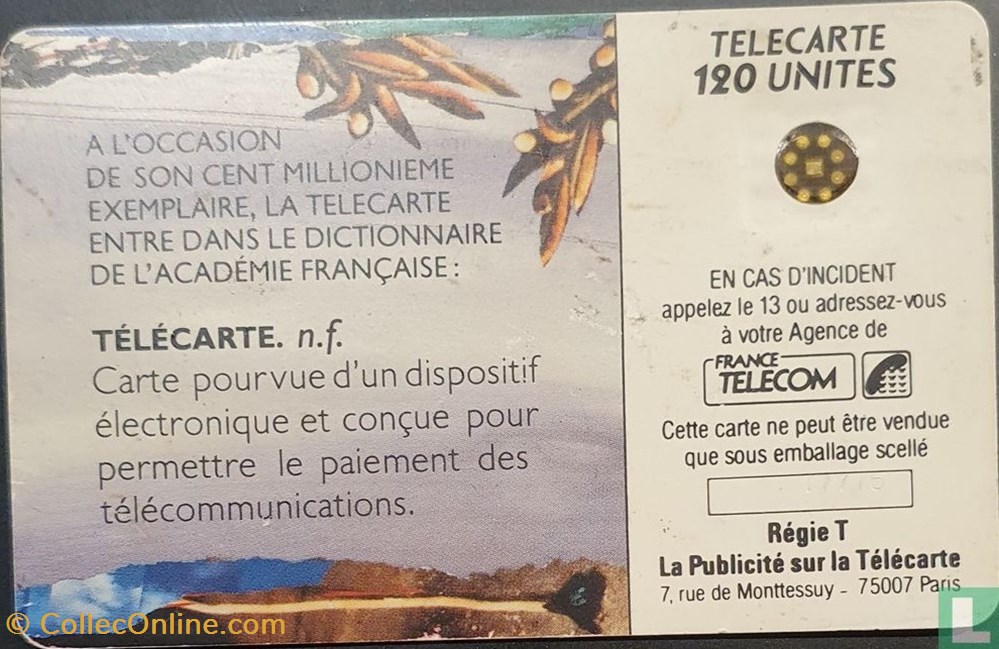 divers telecartes cartes telephoniques france academie francaise schlumberger 05an