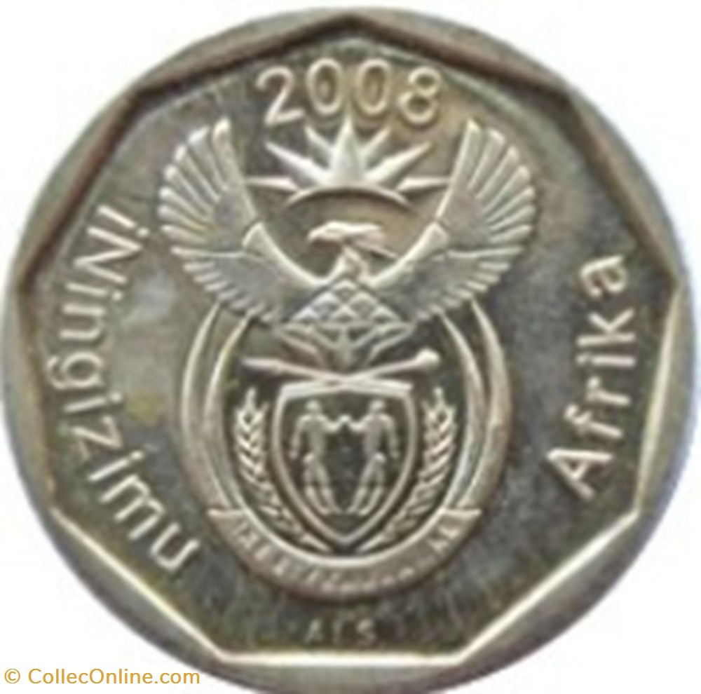 monnaies monde 10 cents en zoulou iningizimu afrika afrique du sud 2008