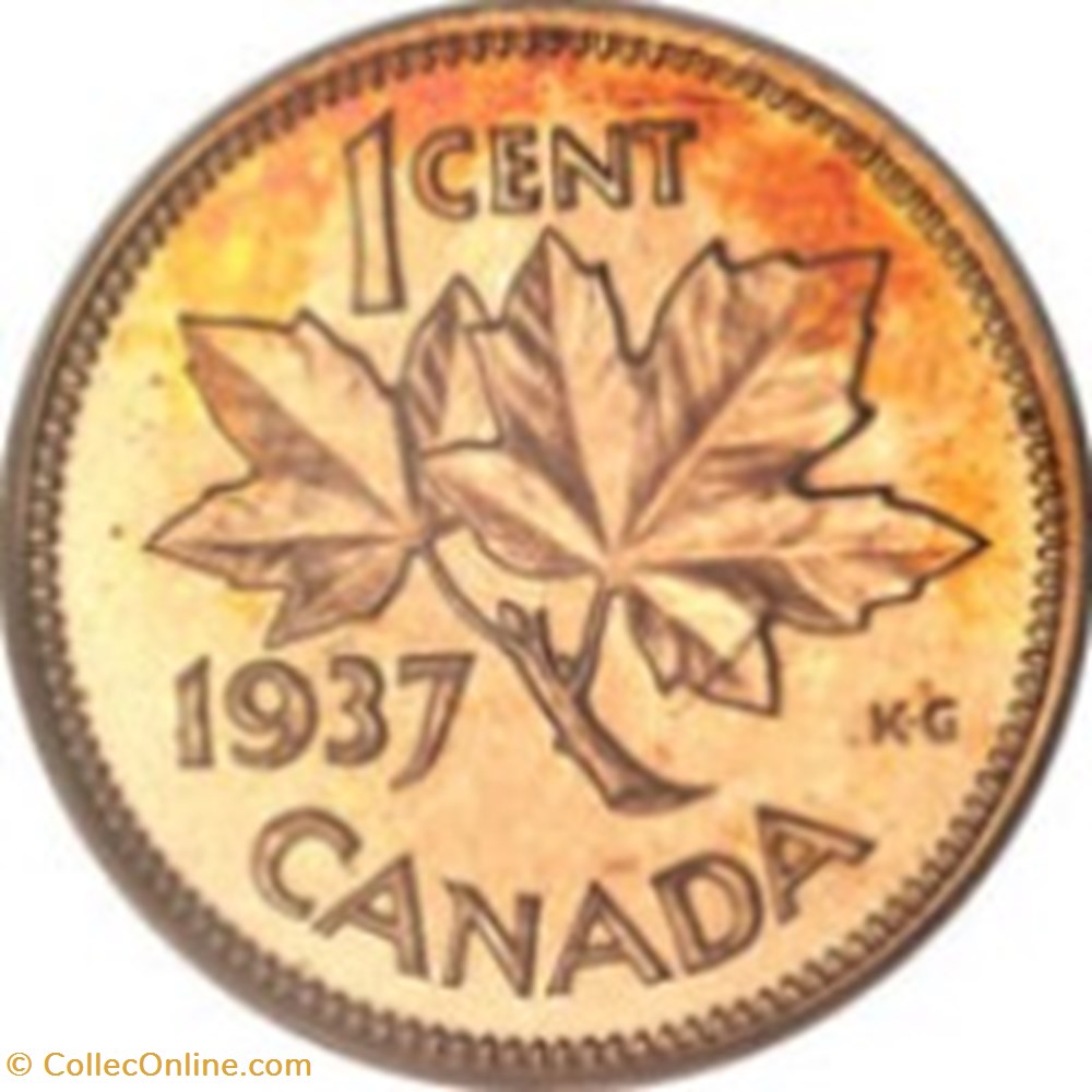 1 cent - Georges VI Légende avec "ET IND: IMP:" Canada 1946 monnaies monde 1 cent georges vi legende avec et ind imp canada 1946