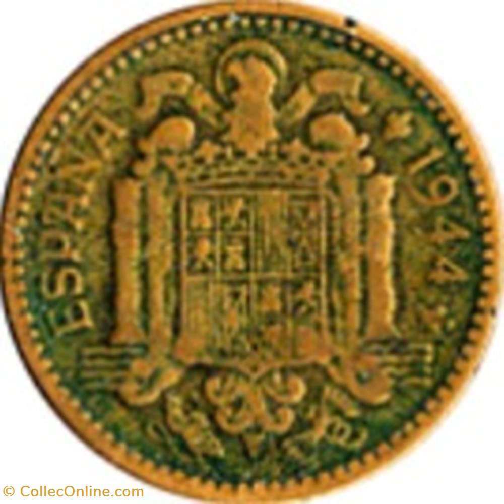 1 Peseta Espagne 1944 monnaies monde 1 peseta espagne 1944
