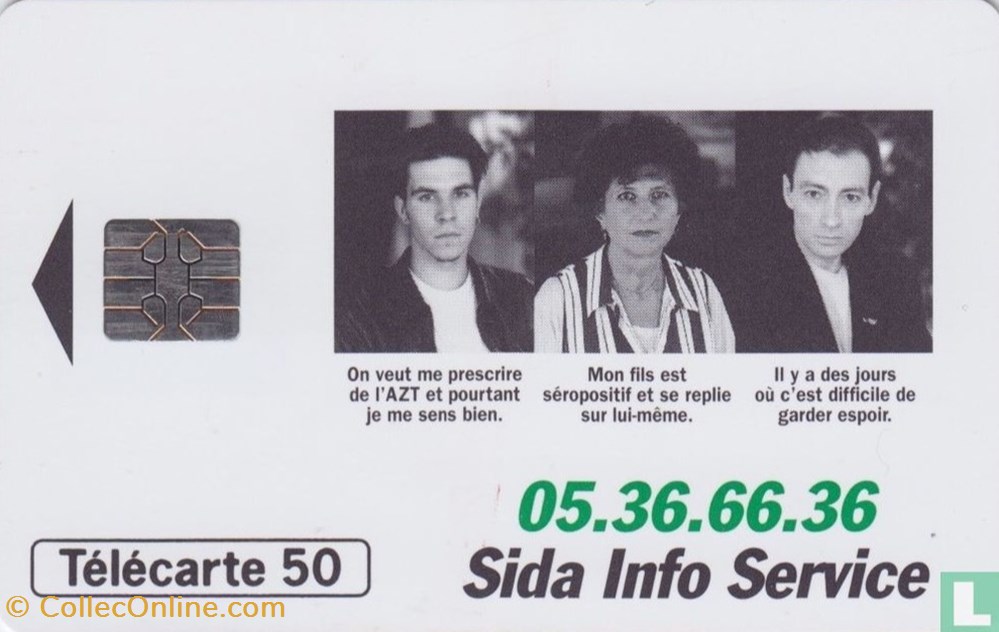 divers telecartes cartes telephoniques france sida info service solaic 06 1993