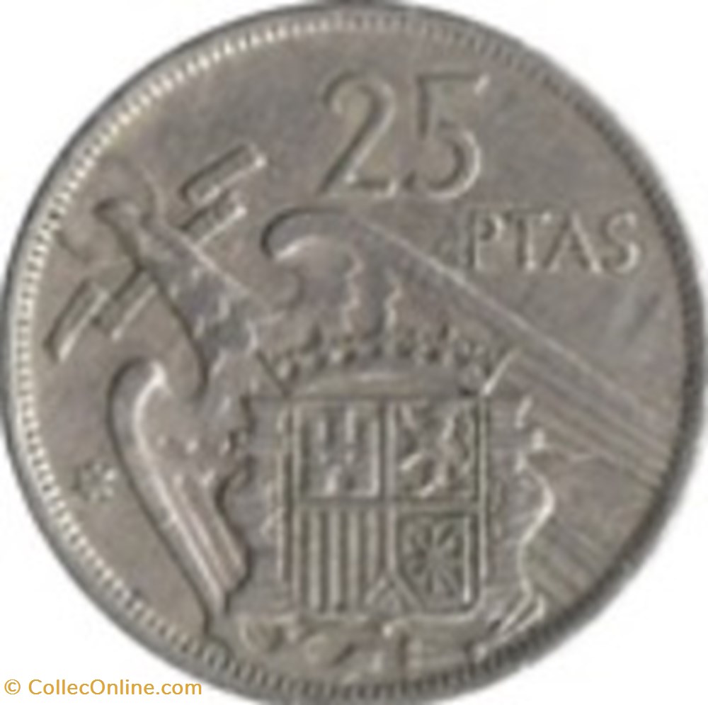 monnaies monde 25 pesetas espagne 1957 nationaliste gouvernement 64