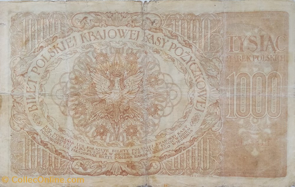 Pologne-1000 mark 1919 billets pologne 1000 mark 1919