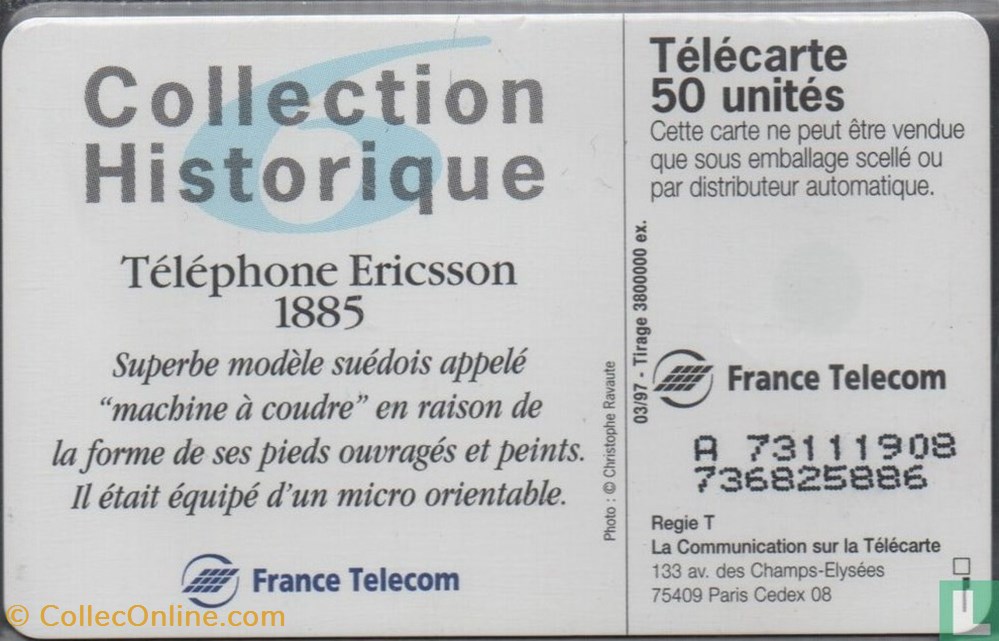 divers telecartes cartes telephoniques france telephone ericsson solaique 03 1990