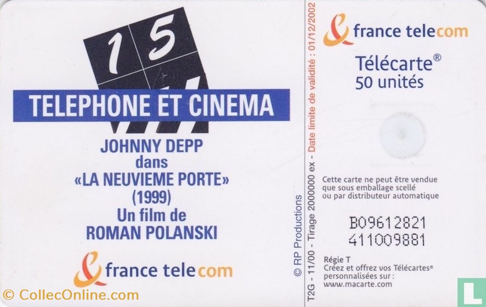 divers telecartes cartes telephoniques france johnny depp gemplus 03 1 1990