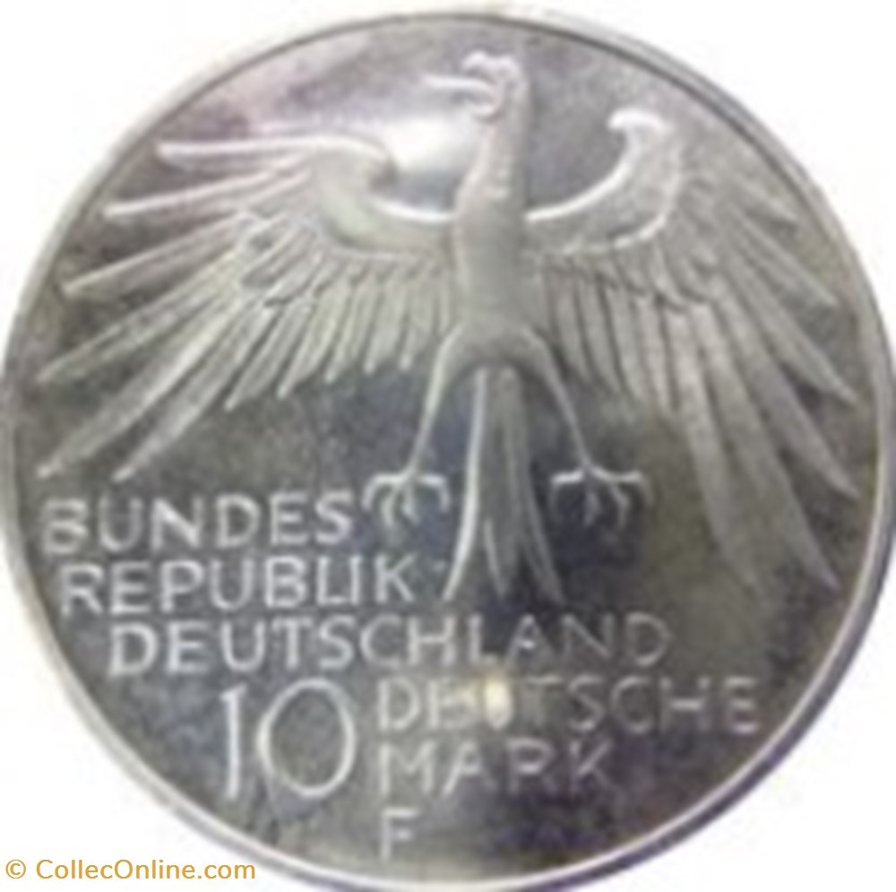 10 deutsche mark Stade Olympique de Münich Allemagne 1972 (G) monnaies monde 10 deutsche mark stade olympique de munich allemagne 1972 g