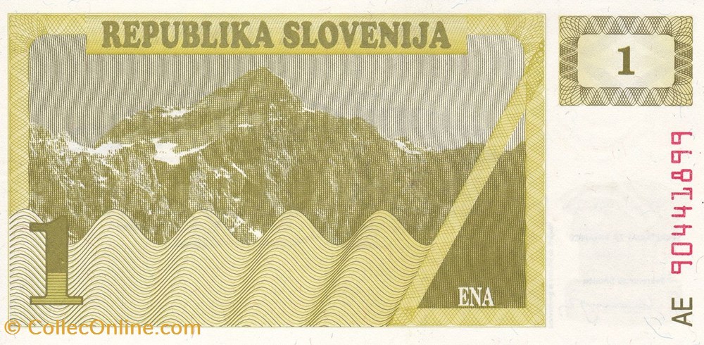 Slovénie-1 Tolar 1990 billets slovenie 1 tolar 1990