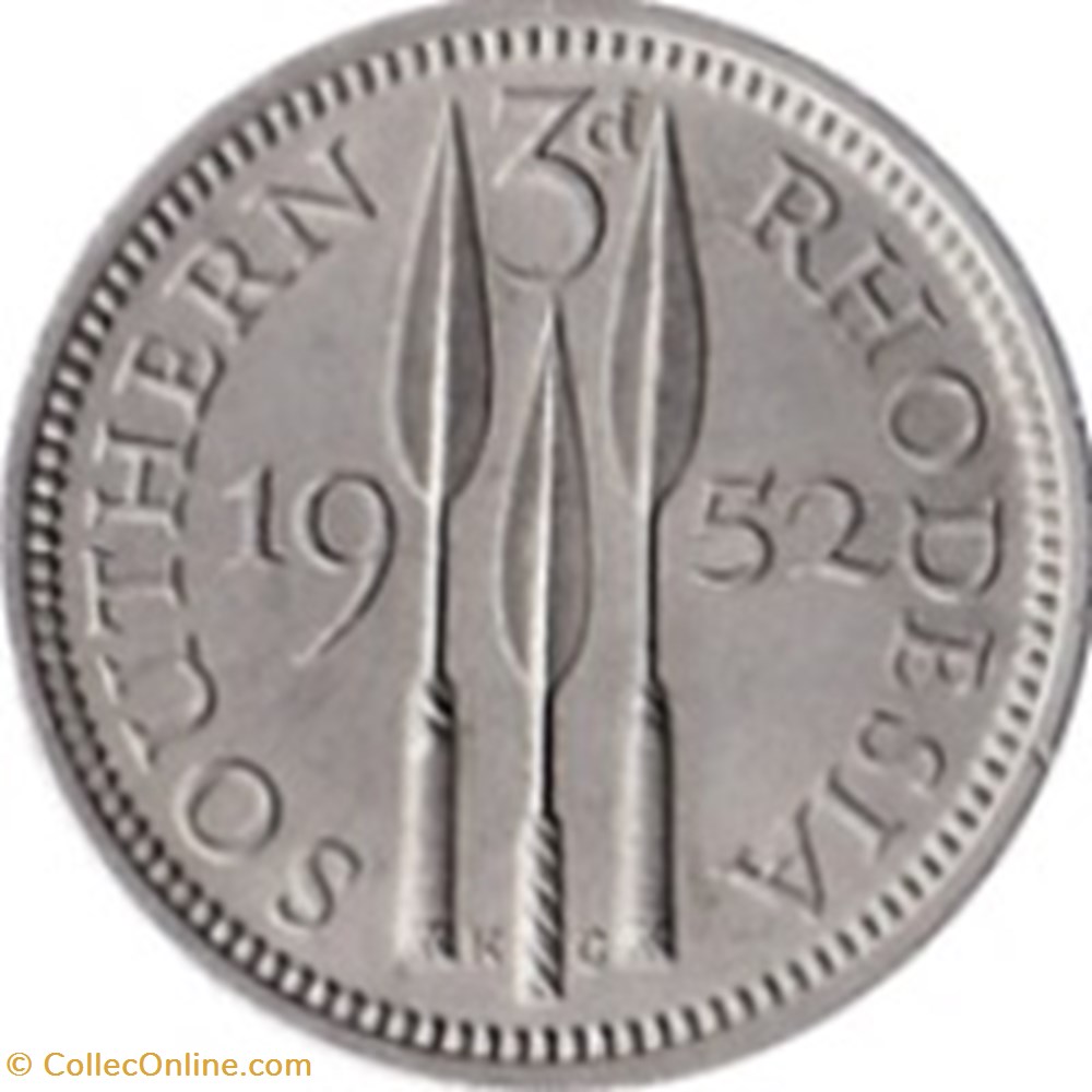 3 pence - George VI 1951 Rhodésie du Sud monnaies monde royaume uni 3 pence george vi 1951 rhodesie du sud