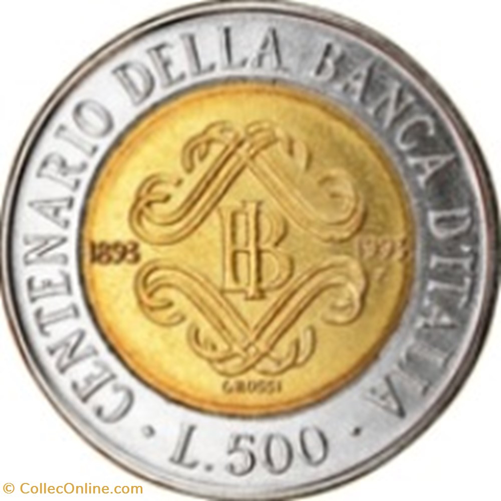 monnaies monde 500 lires italie 1993 banque italie