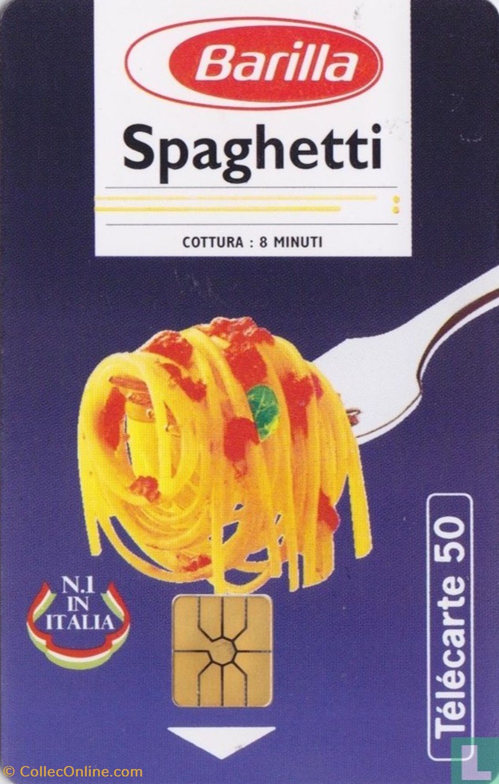 divers telecartes cartes telephoniques france barilla spaghetti gemplus 01 1 1988