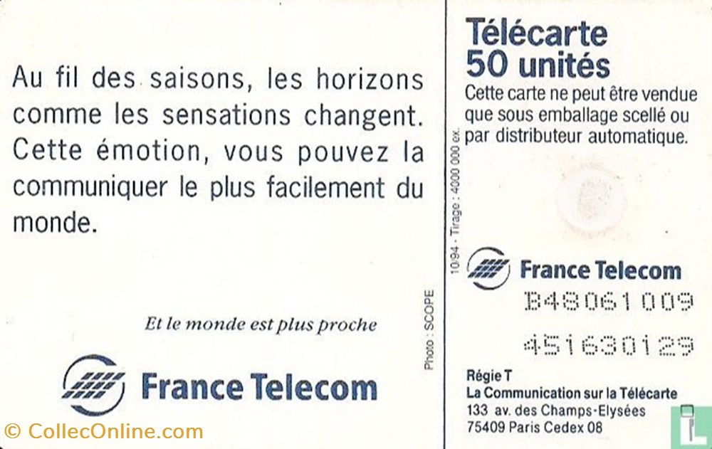 France- Automne- Gemplus 01.1 (1988) divers telecartes cartes telephoniques france automne gemplus 01 1 1988