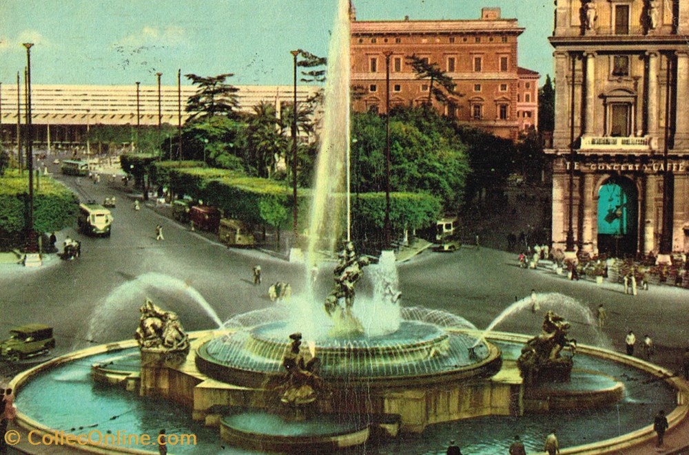 cartes postales italie rome place esedra
