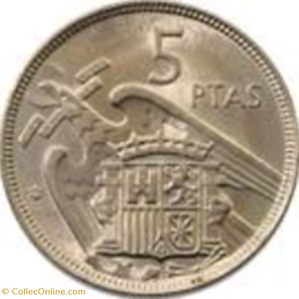 5 Pesetas Espagne 1957 (74) monnaies monde 5 pesetas espagne 1957 74